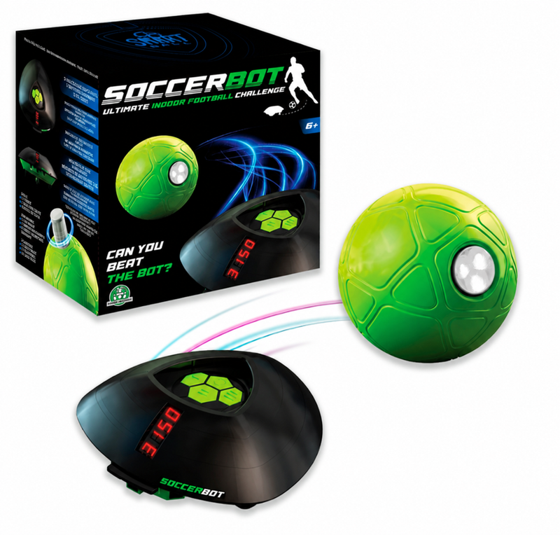Soccer Bot avec son ballon vert et sa boîte